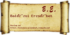 Balázsi Erzsébet névjegykártya