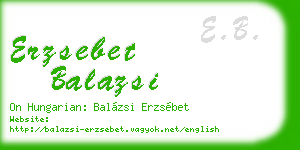 erzsebet balazsi business card