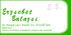 erzsebet balazsi business card